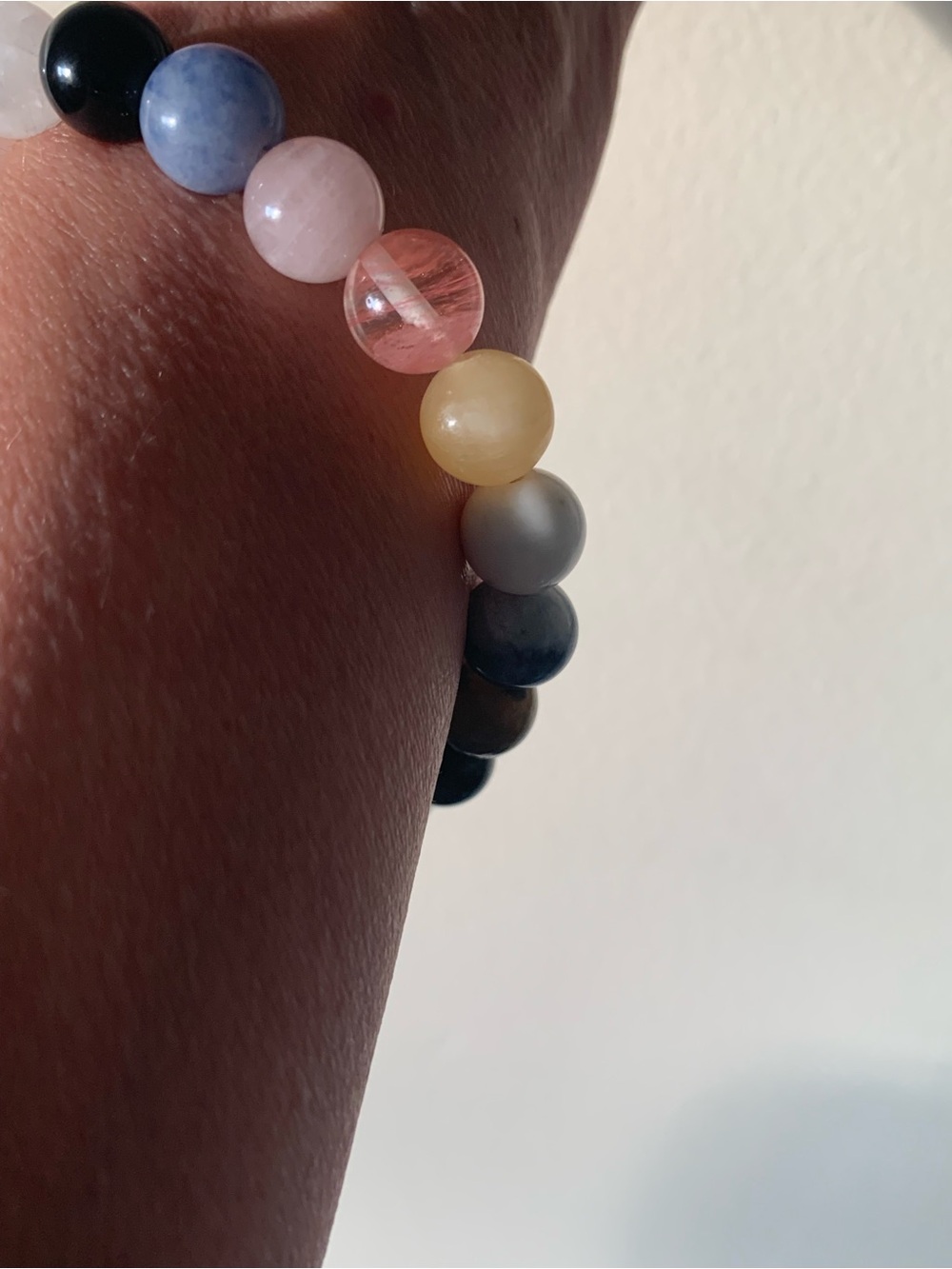 Pastel Multicolor Beaded Stretch Bracelet — Women’s Gemstone Style